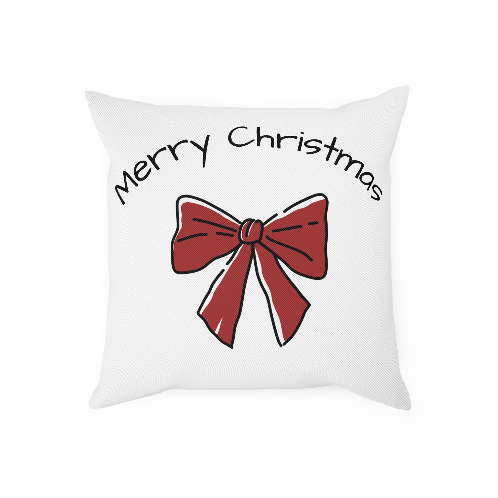 Christmas Bow Cushion, Holiday Decor Pillow, Merry Christmas Gift, Festive Home Accent, Cozy Winter Decoration