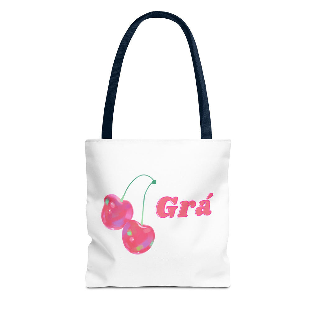 Cute Cherry Grá Tote Bag, Stylish Shopping Bag, Reusable Grocery Tote, Eco-Friendly Carryall, Gift for Friend, Summer Accessory