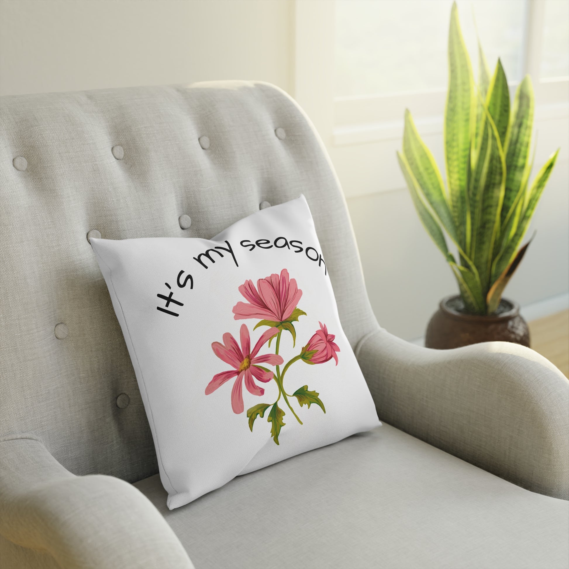 Floral Throw Pillow - Spring Decor, Home Accents, Cushion for Garden Lovers, Seasonal Homeware, Gift for Her, Cozy Living
